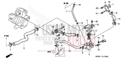 TUBO ACQUA VTR1000F5 di 2005
